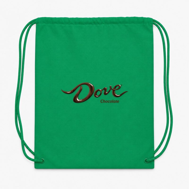 Dove Chocolate Food Drawstring Bag - Green
