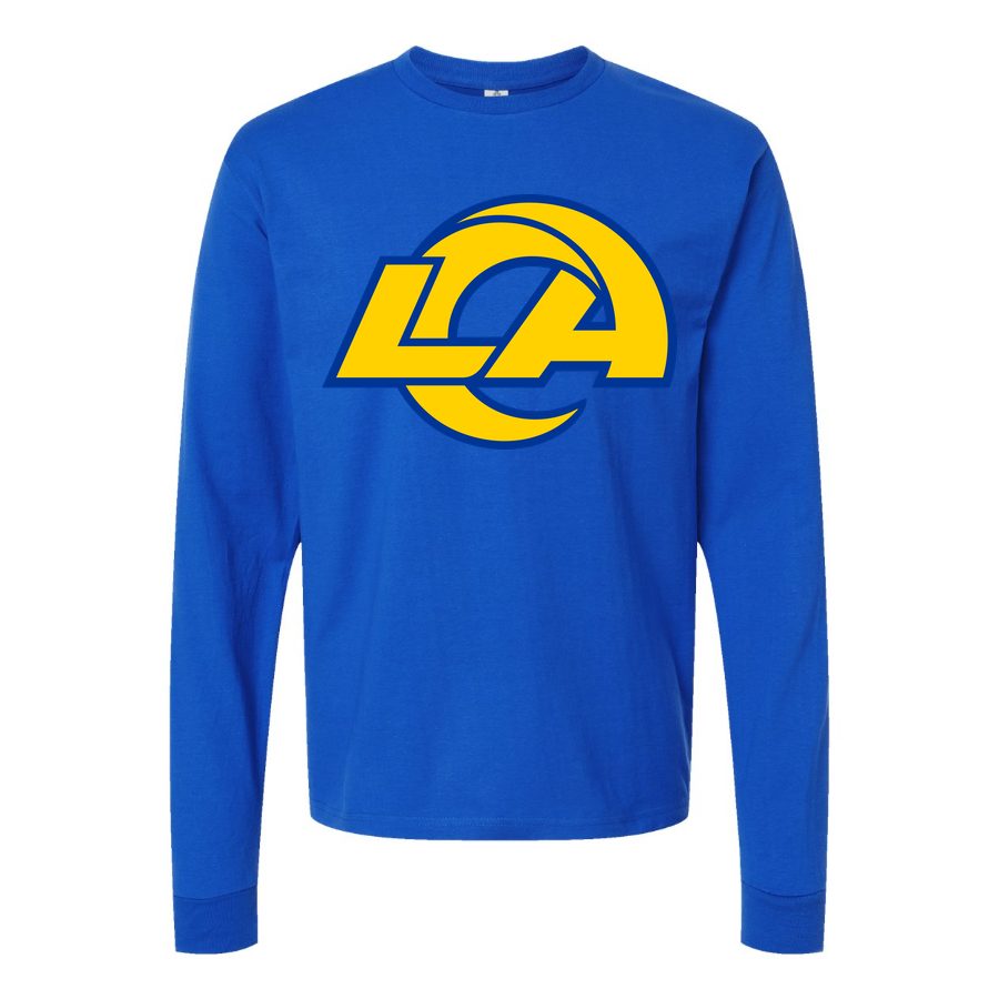 Men's Los Angeles Rams Long sleeves Cotton Blend T-Shirt - Blue