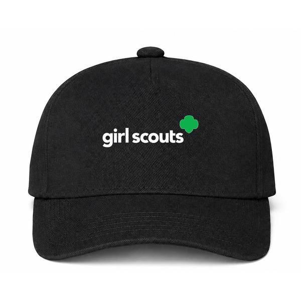 Girl Scouts White Logo Black Dad Baseball Cap Hat