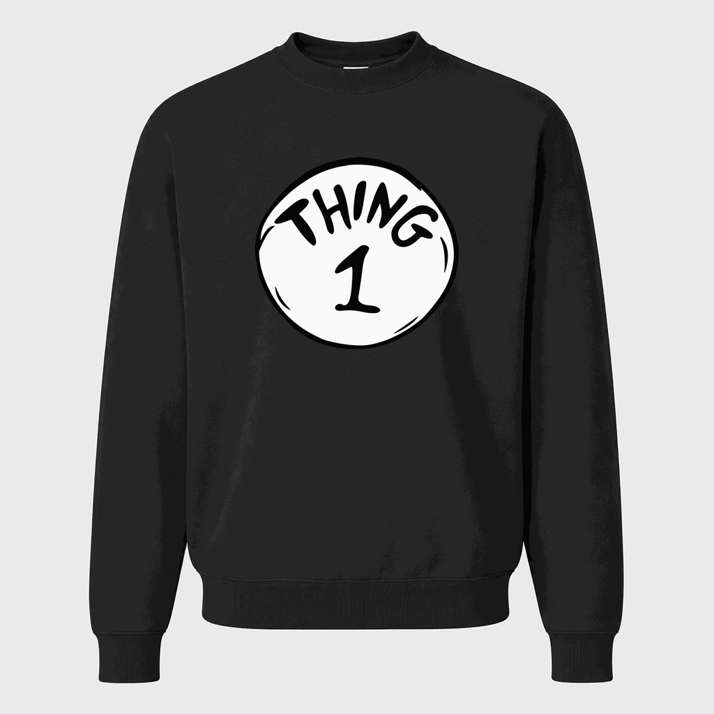 Men's Dr. Seuss Thing 1 Crewneck Sweatshirt - Black