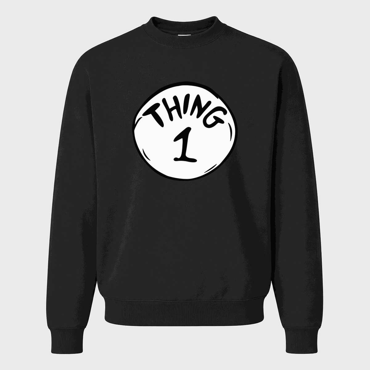 Men's Dr. Seuss Thing 1 Crewneck Sweatshirt - Black