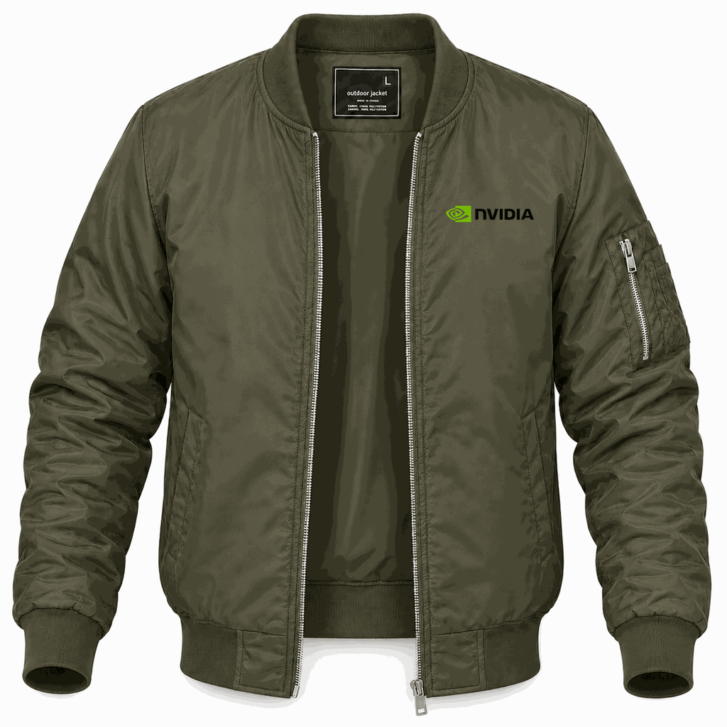 Men's NVIDIA Lightweight Bomber Jacket - Army Green