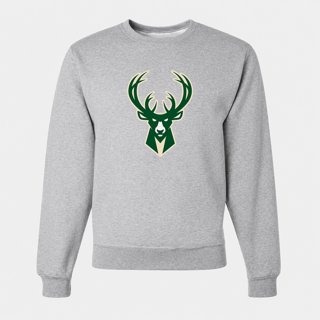 Men's Milwaukee Bucks Crewneck Sweatshirt - Gray