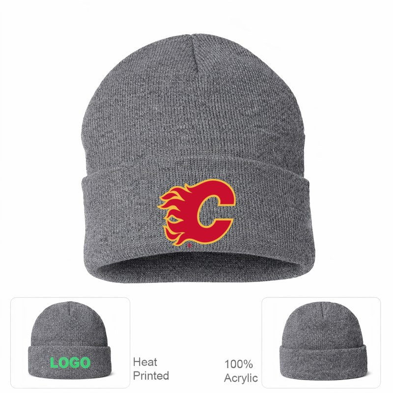 Calgary Flames Grey Beanie Hat