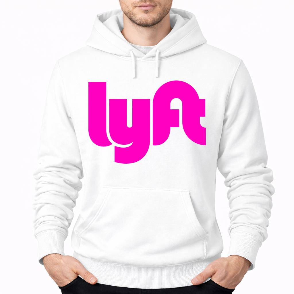 Men's Lyft Pink Pullover Hoodie - White