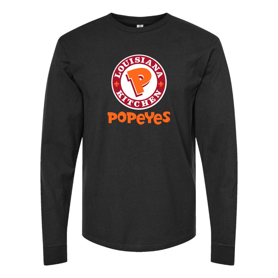 Men's Popeyes Louisiana Kitchen Long sleeves Cotton Blend T-Shirt - Black