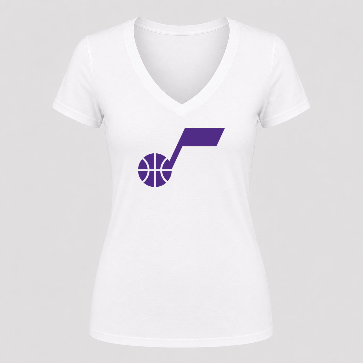 Women's Utah Jazz V Neck T-Shirt in white