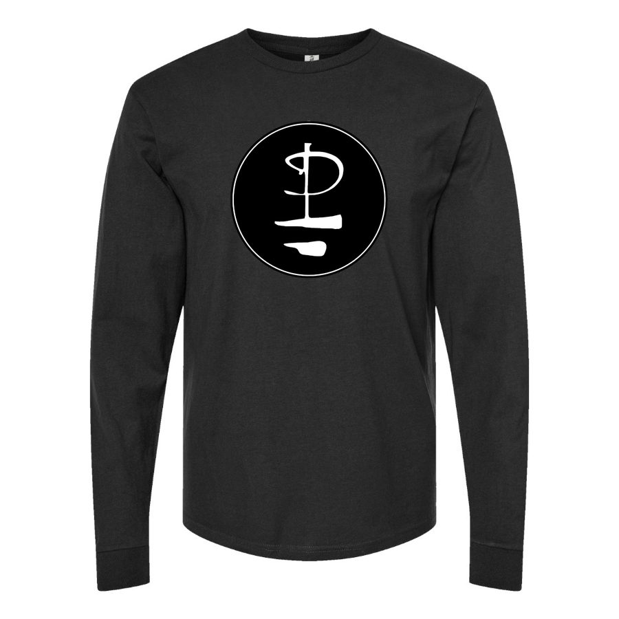 Men's Pink-Floyd-Logo-768x432 Long sleeves Cotton Blend T-Shirt - Black