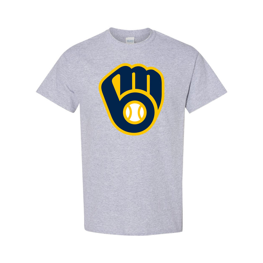 Men's Milwaukee Brewers Cotton T-Shirt - Gray