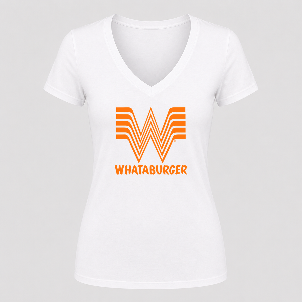 Women's Whataburger V Neck T-Shirt in white