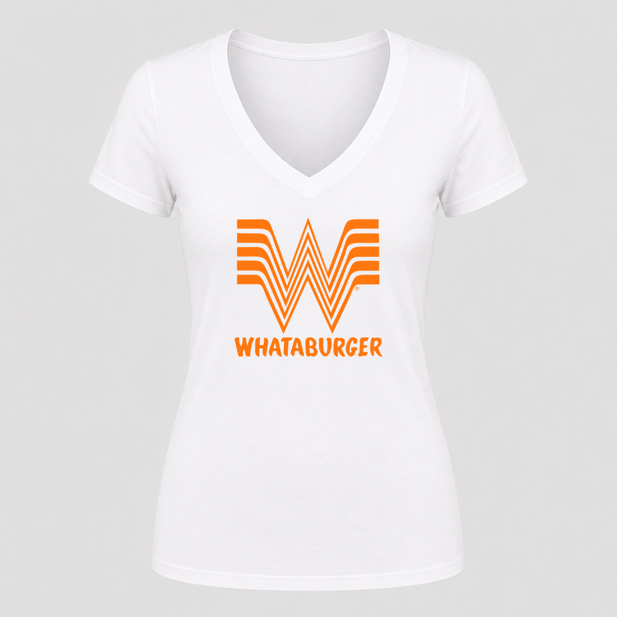 Women's Whataburger V Neck T-Shirt in white
