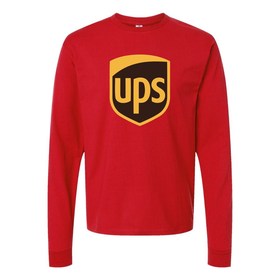 Men's UPS-removebg-preview Long sleeves Cotton Blend T-Shirt - Red