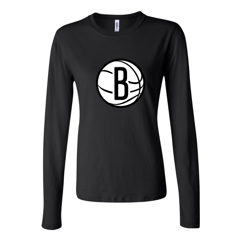 Women's Brooklyn Nets Long Sleeve T-Shirt - Black