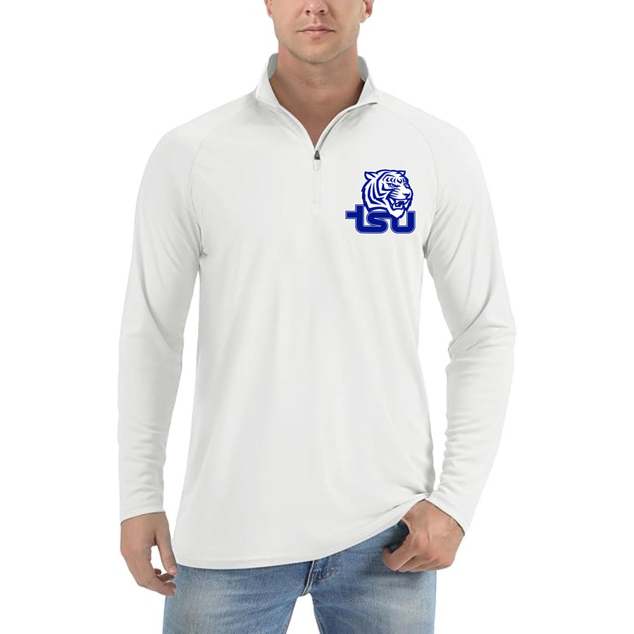 Tennessee State Tigers Logo quarter-zip athletic shirt in White