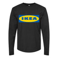 Men's IKEA-Logo-1024x640 Long sleeves Cotton Blend T-Shirt - Black