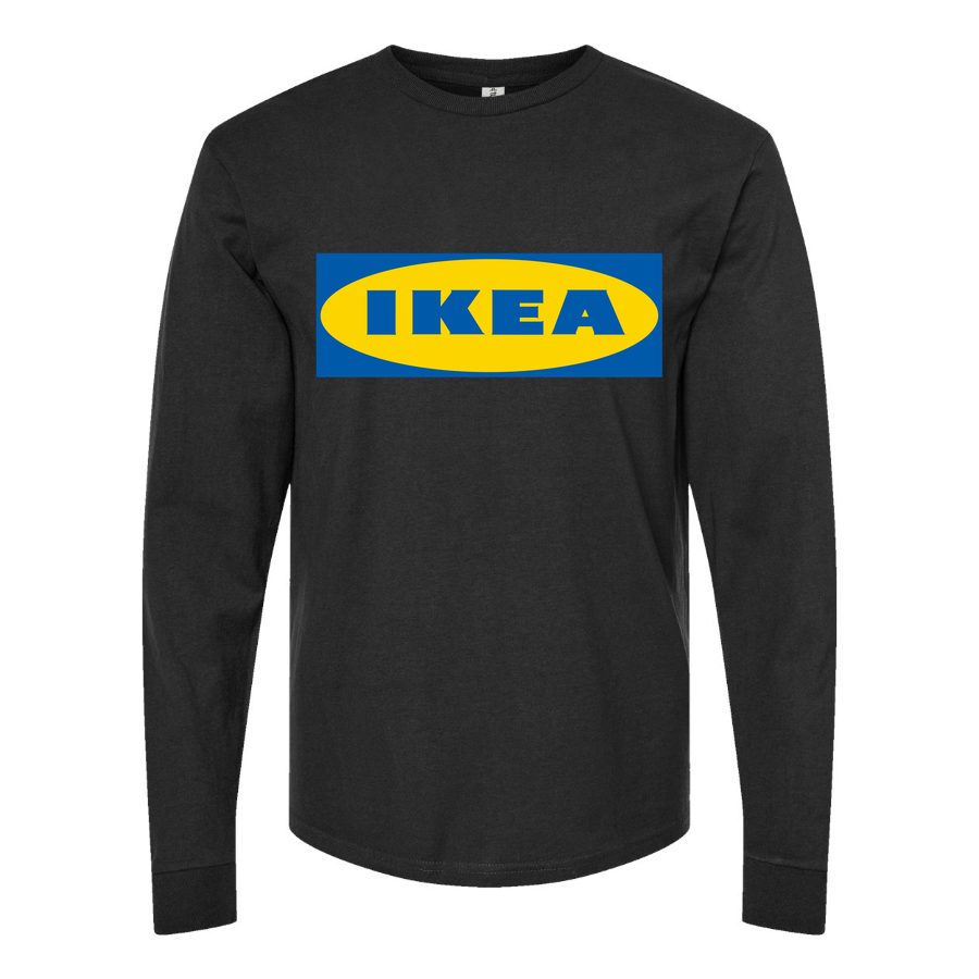 Men's IKEA-Logo-1024x640 Long sleeves Cotton Blend T-Shirt - Black