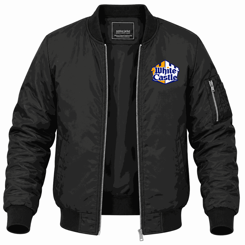 Men's White Castle Lightweight Bomber Jacket - Black