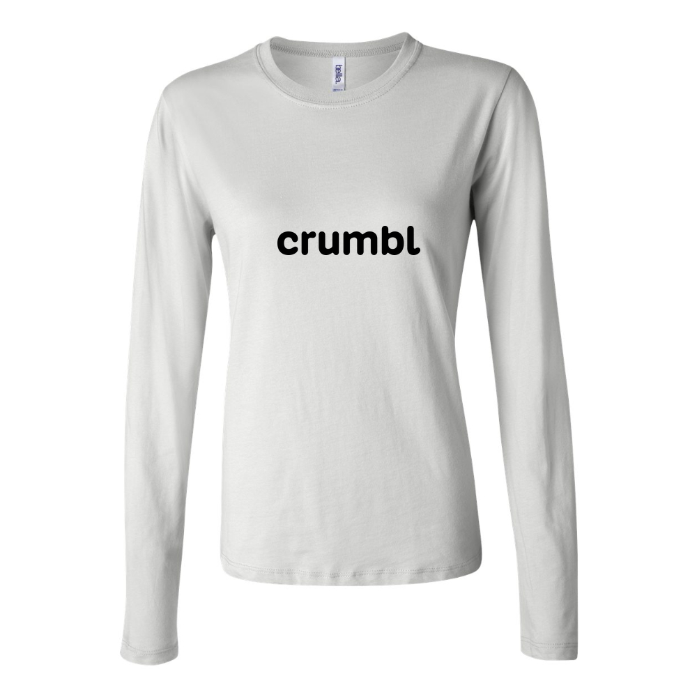 Women's Crumbl Cookies Logo PNG 7 Long Sleeve T-Shirt - White