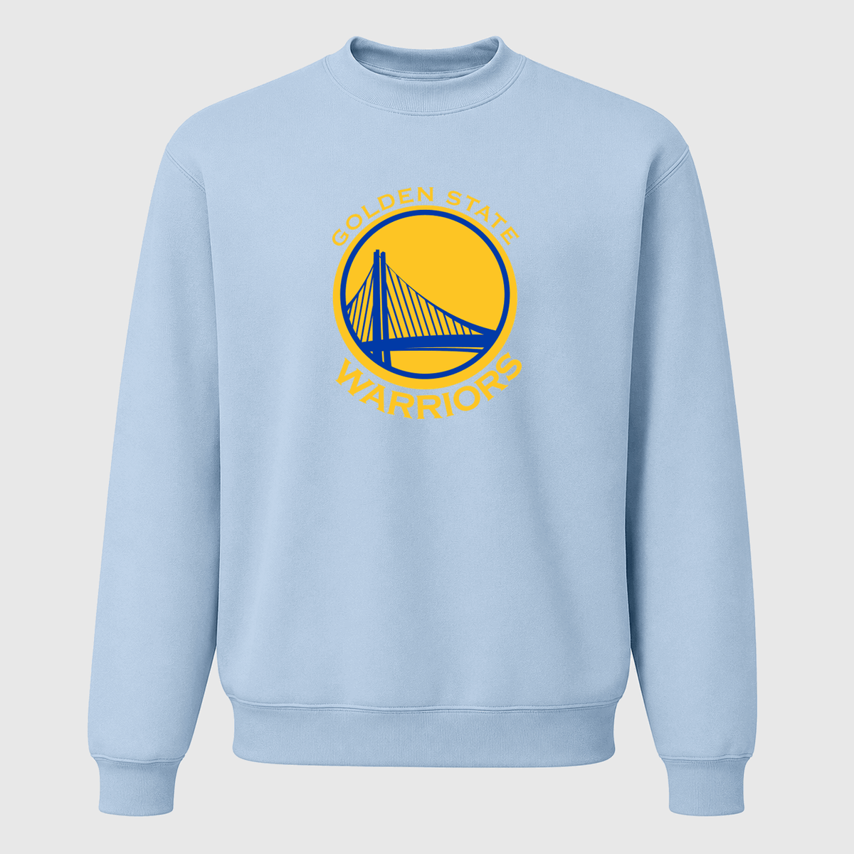 Men's Golden State Warriors Yellow Logo Crewneck Sweatshirt - Sky Blue