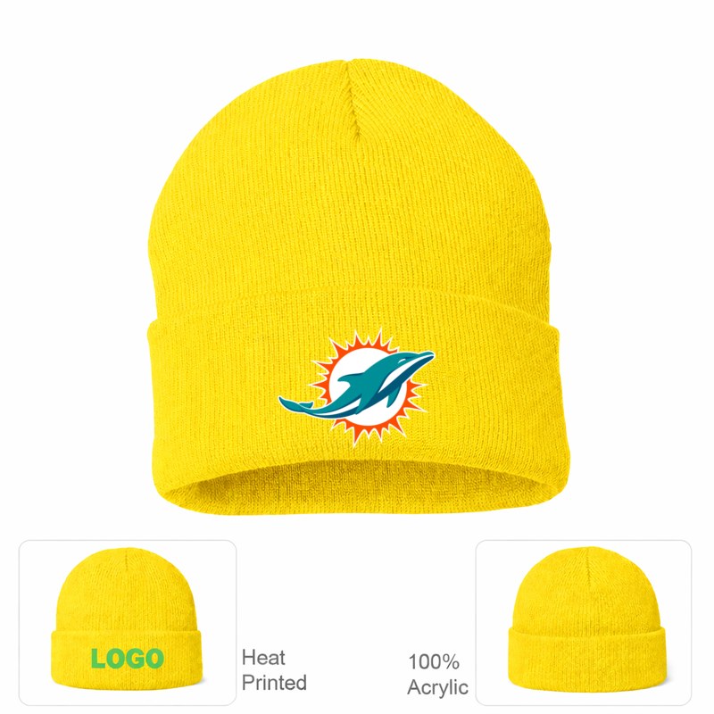 Miami Dolphins Yellow Beanie Hat