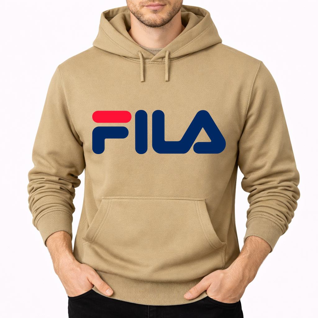 Men's Fila Pullover Hoodie - Tan