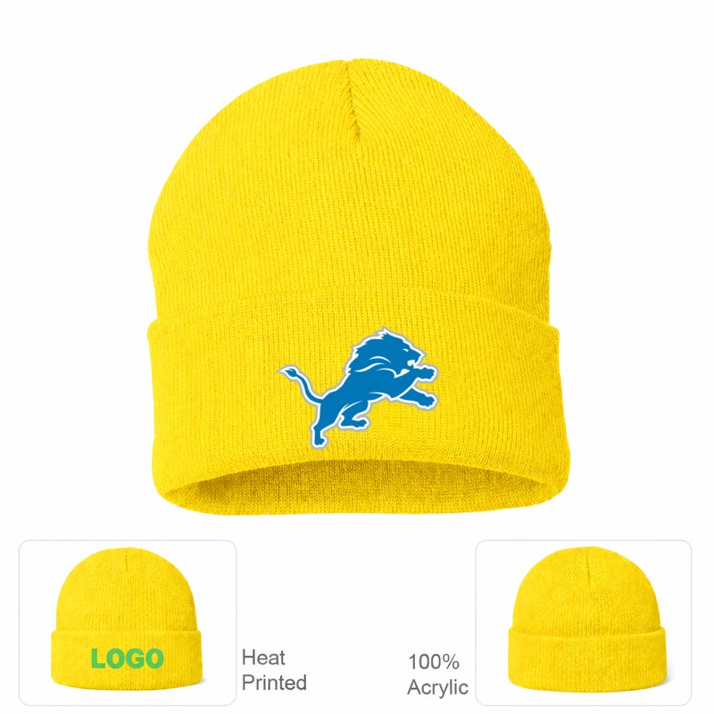 Detroit Lions Yellow Beanie Hat