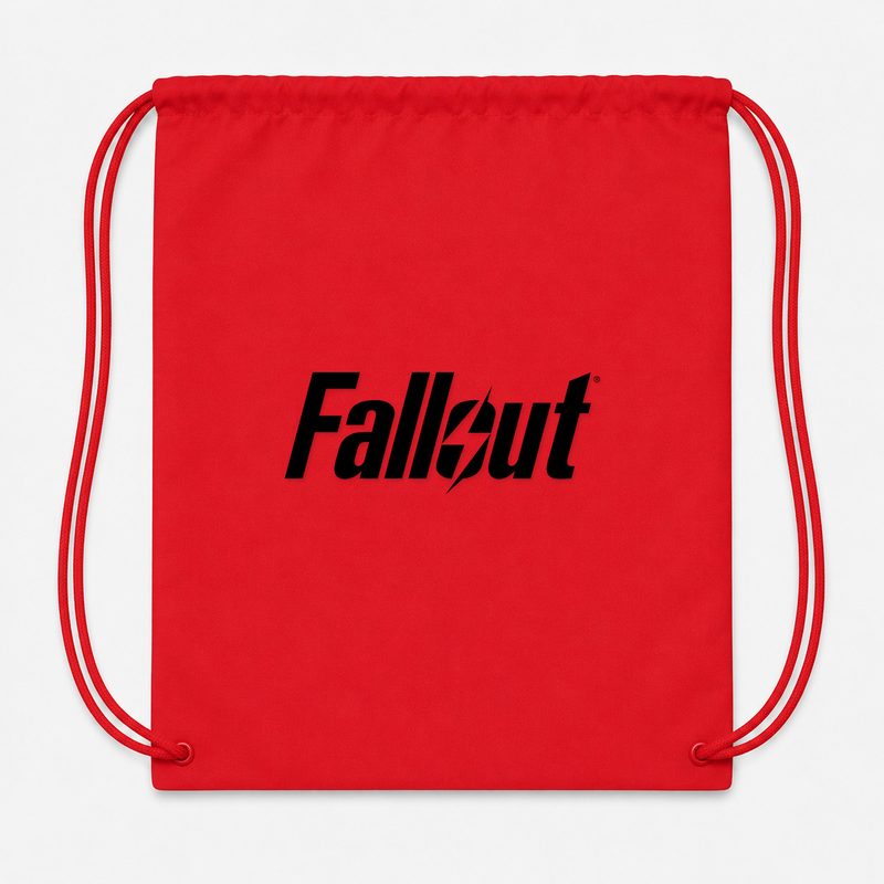 Fallout Black Drawstring Bag - Red