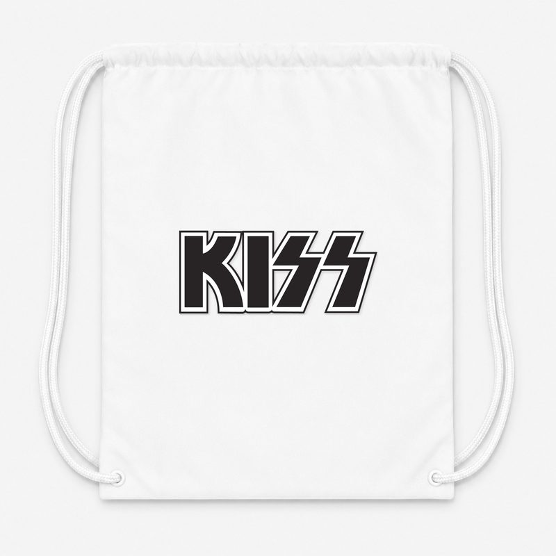 Kiss Drawstring Bag - White
