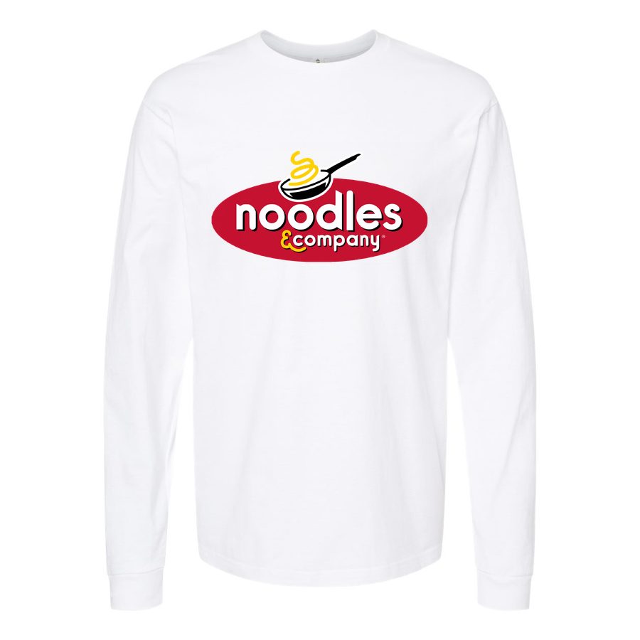 Men's Logo-Noodles-Company-1536x864 Long sleeves Cotton Blend T-Shirt - White