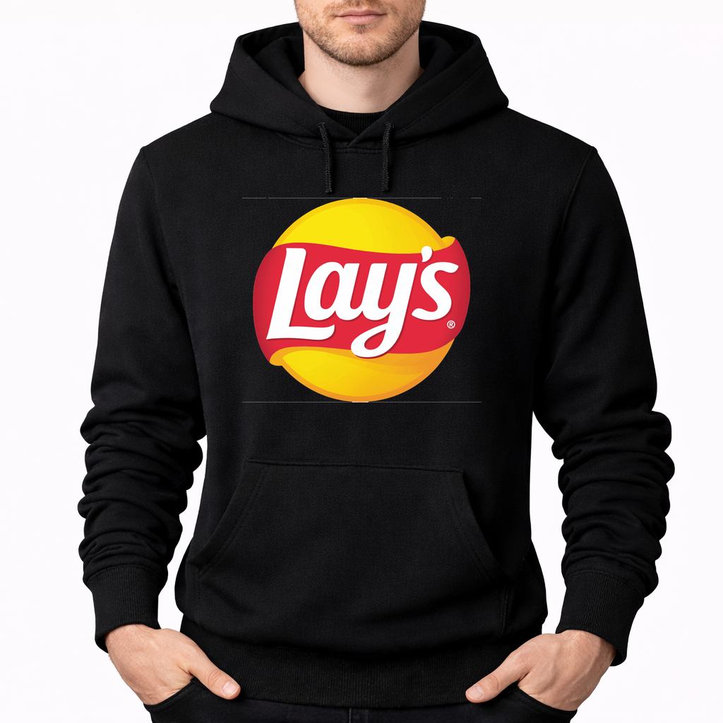 Men's Lays Food Pullover Hoodie - Black