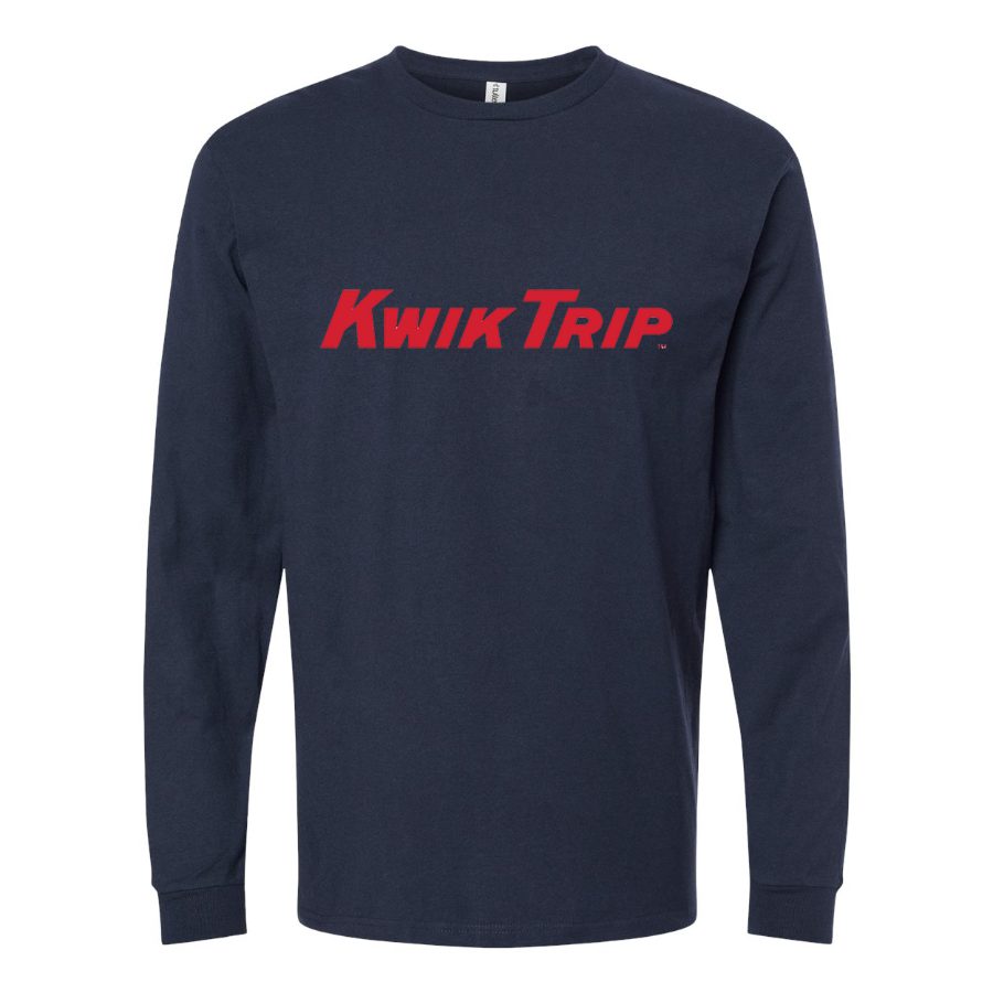 Men's Kwik-Trip-Logo Long sleeves Cotton Blend T-Shirt - Navy