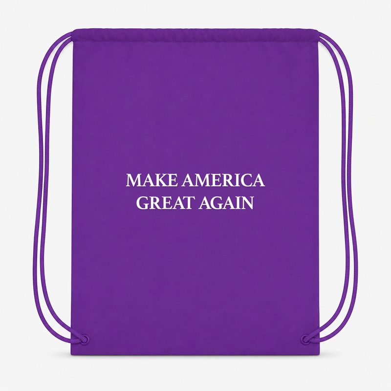 Make America Great Again White Drawstring Bag - Purple