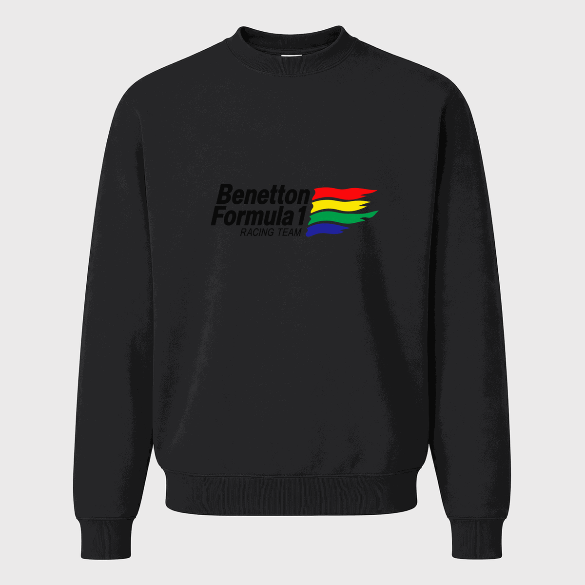 Men's Benetton Formula 1 Racing Team Crewneck Sweatshirt - Black