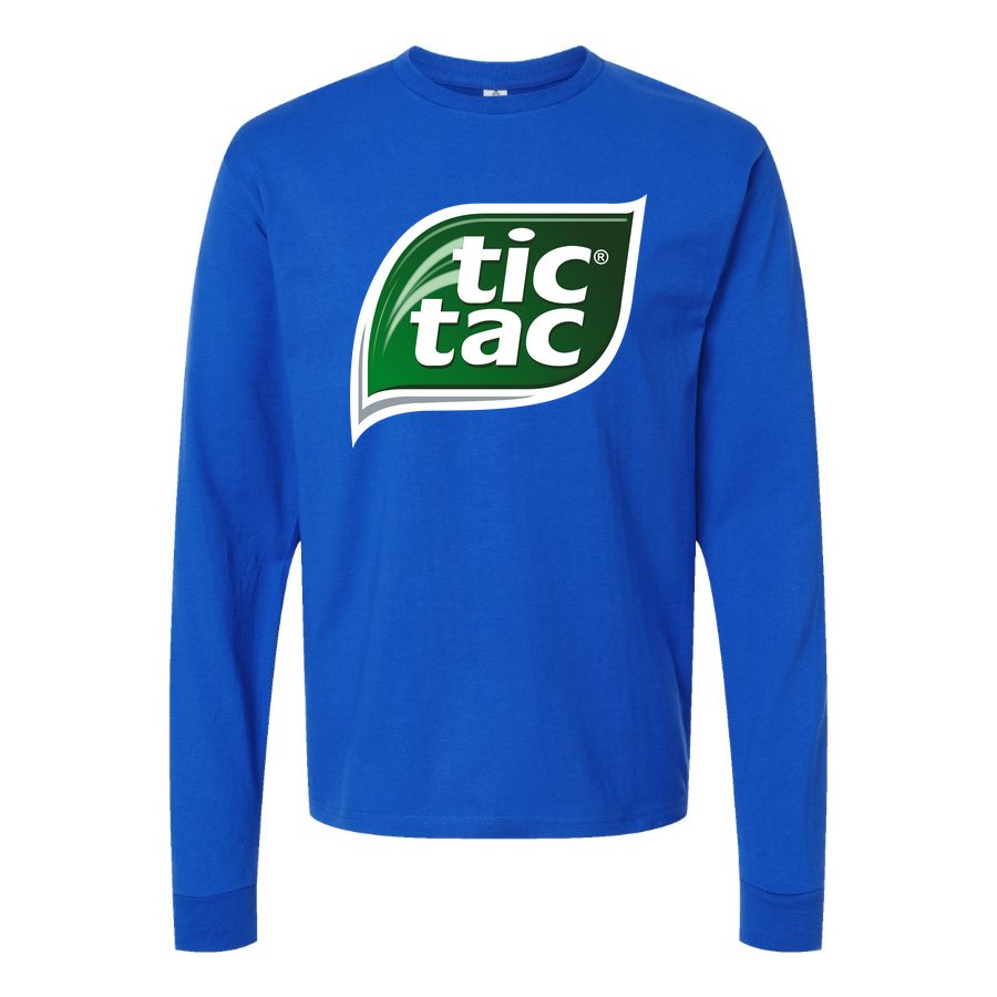 Men's Tic Tac logo PNG1 Long sleeves Cotton Blend T-Shirt - Blue