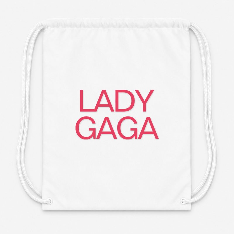 Lady Gaga Drawstring Bag - White