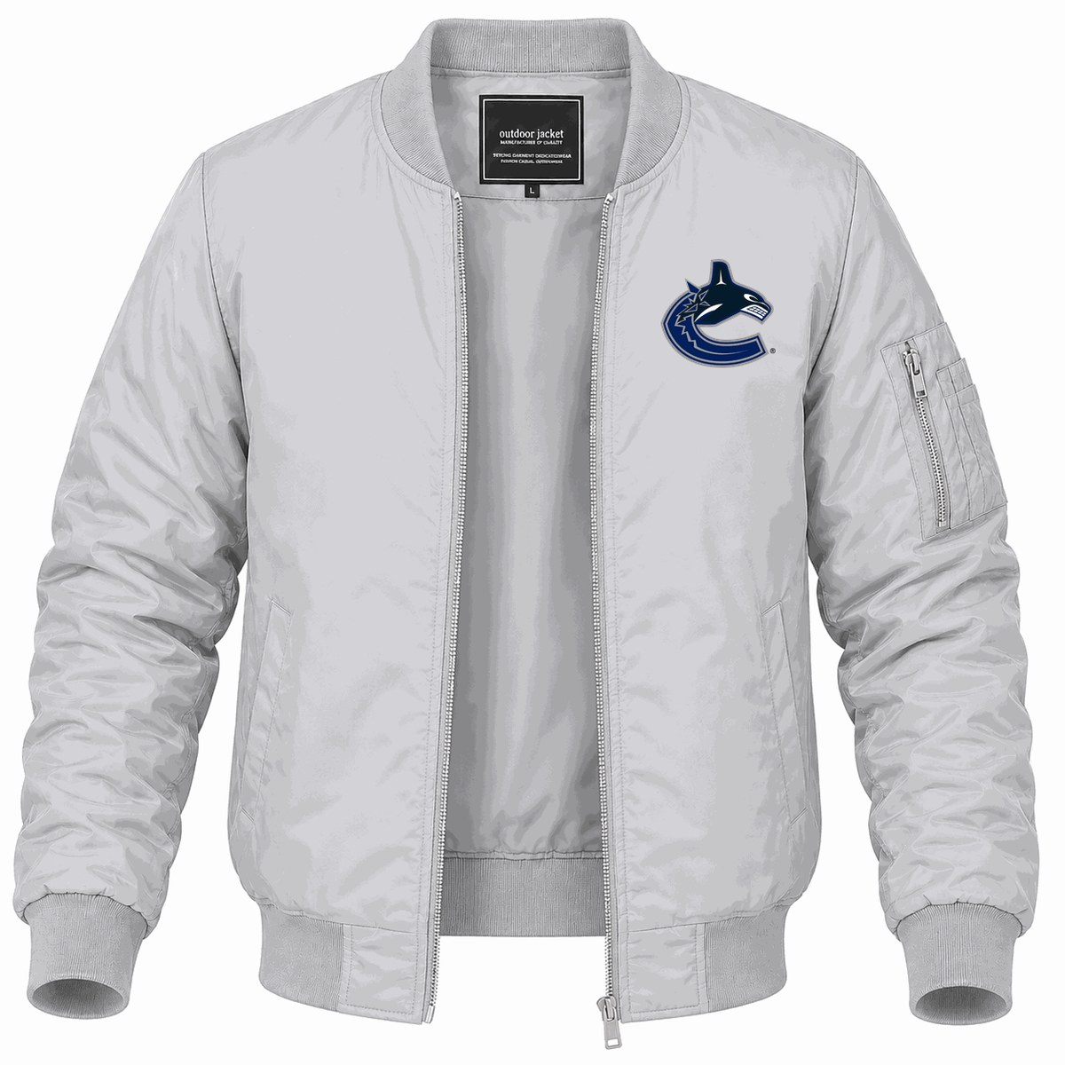 Men's Vancouver Canucks Lightweight Bomber Jacket - Gray