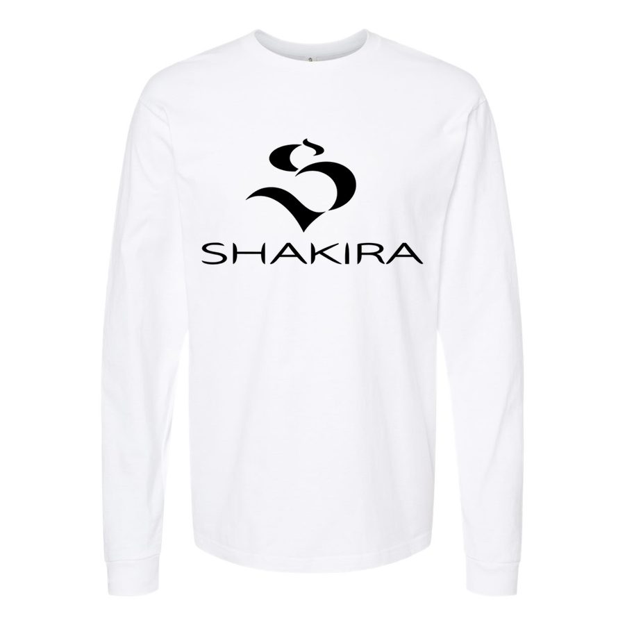 Men's Shakira-Logo Long sleeves Cotton Blend T-Shirt - White