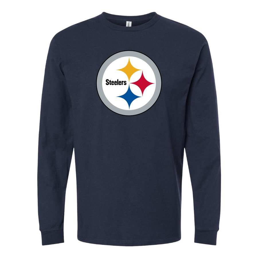 Men's Pittsburgh Steelers Long sleeves Cotton Blend T-Shirt - Navy