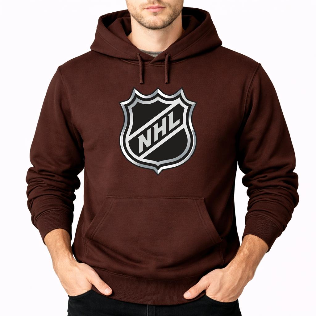 Men's NHL Shield Pullover Hoodie - Brown