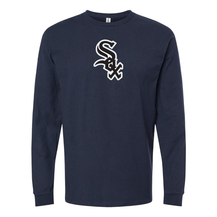 Men's Chicago White Sox Long sleeves Cotton Blend T-Shirt - Navy