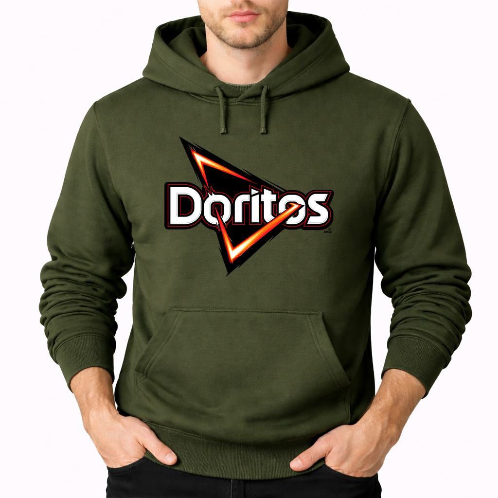 Men's Doritos Food Pullover Hoodie - Army Green