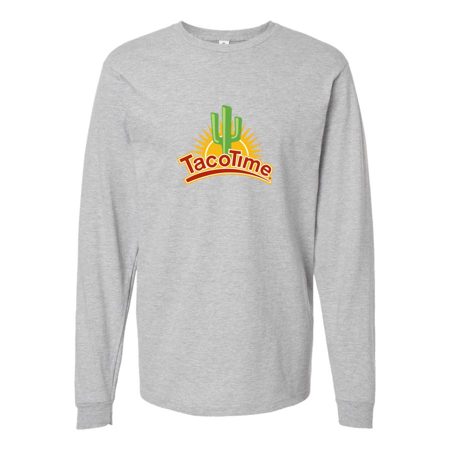 Men's Logo-TacoTime-1536x865 Long sleeves Cotton Blend T-Shirt - Gray
