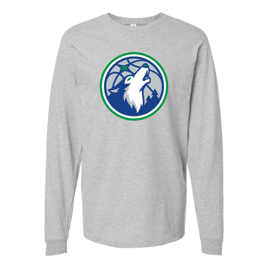 Men's Minnesota Timberwolves Long sleeves Cotton Blend T-Shirt - Gray