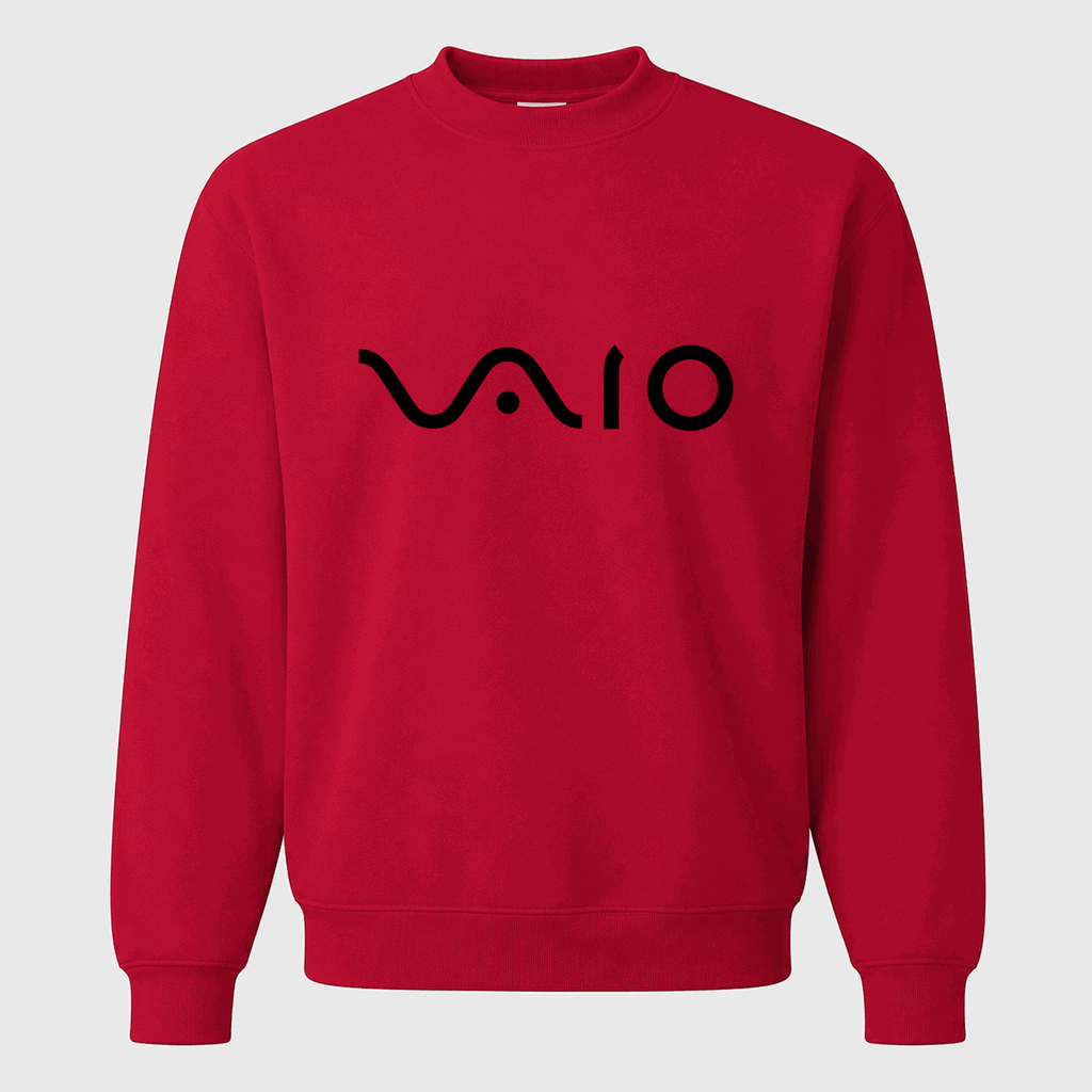 Men's Sony VAIO Black Logo Crewneck Sweatshirt - Red