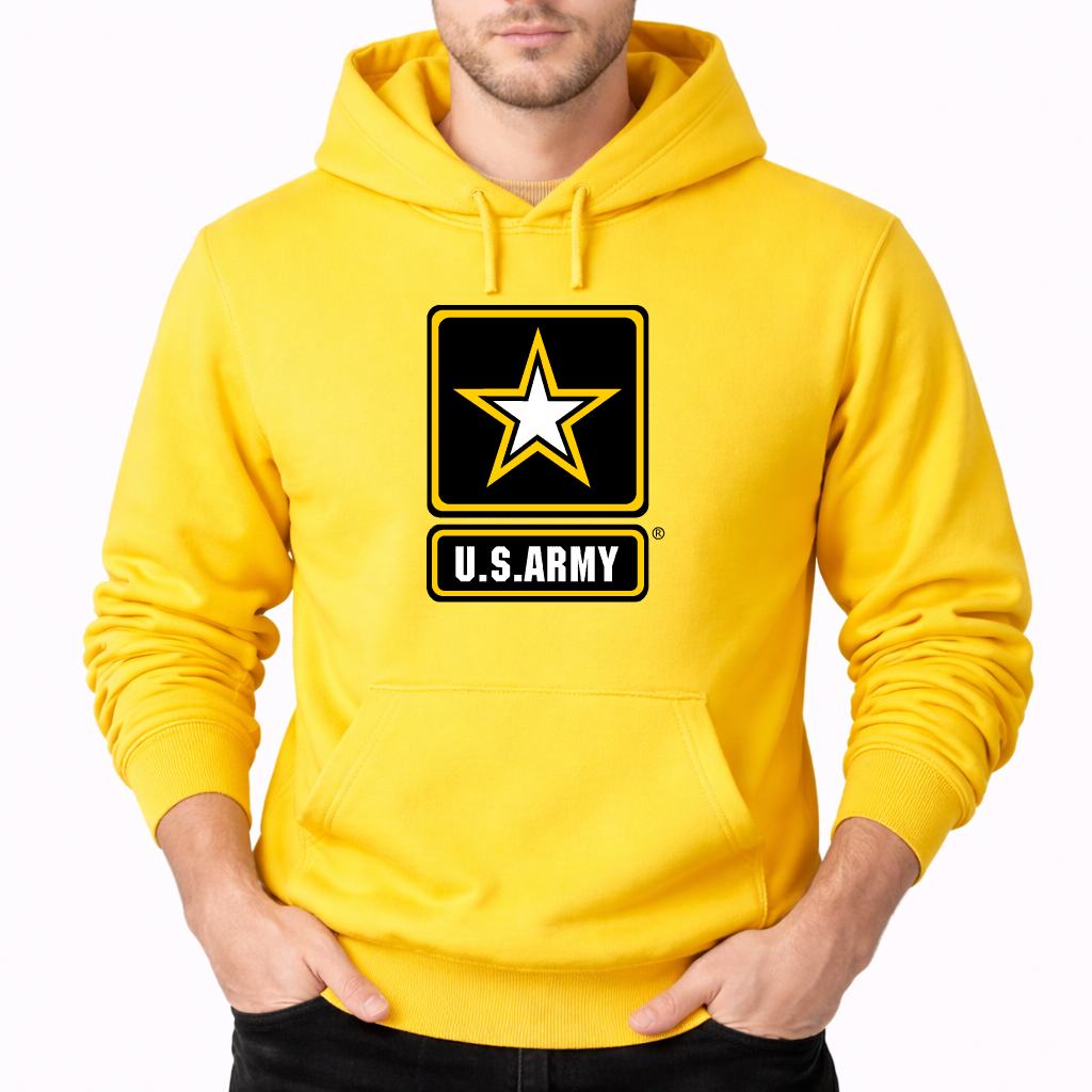Men's U.S. Army Pullover Hoodie - Yellow