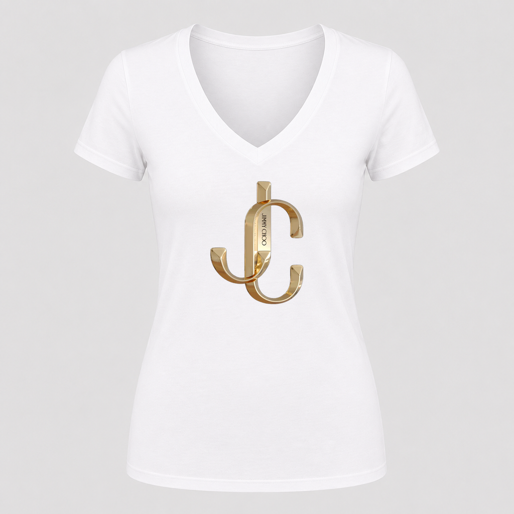 Women's Jimmy Choo V Neck T-Shirt in white