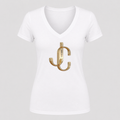 Women's Jimmy Choo V Neck T-Shirt in white