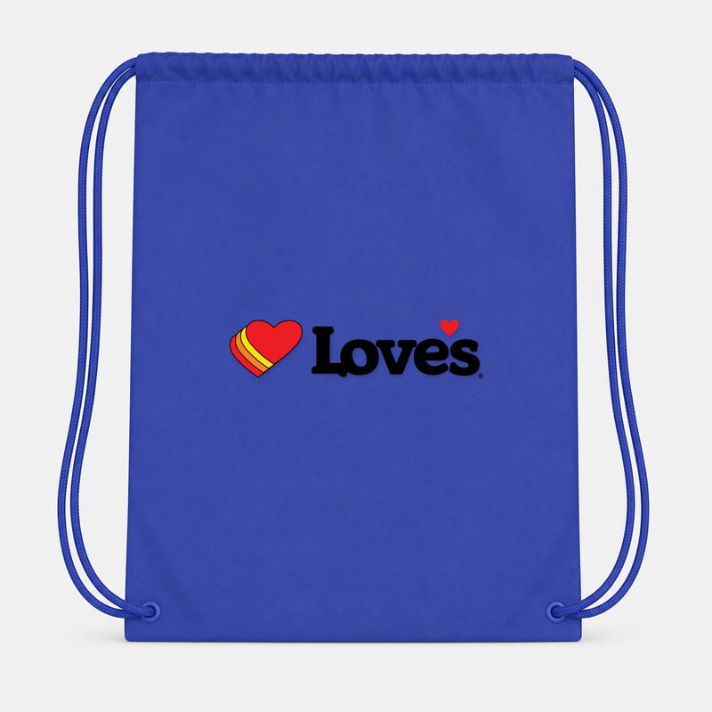 Loves Travel Stops Drawstring Bag - Blue