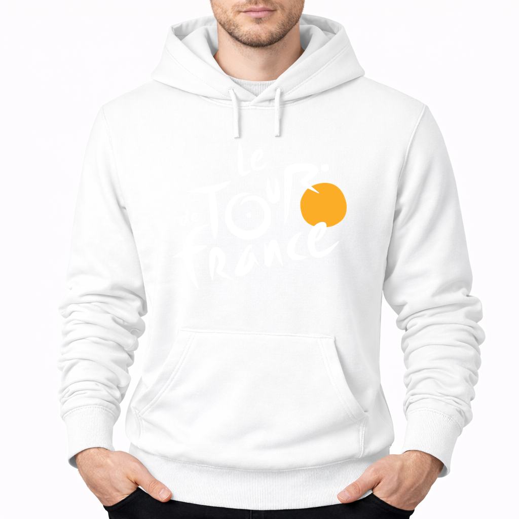 Men's Tour de France White Pullover Hoodie - White