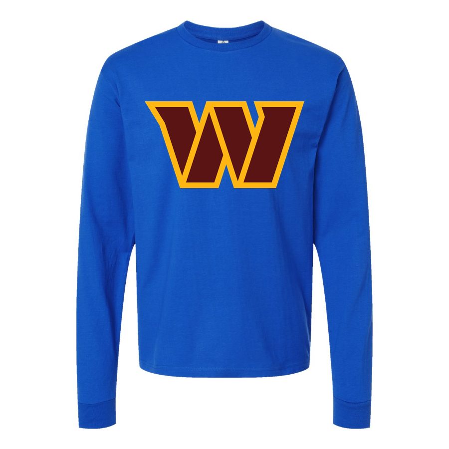 Men's Washington Commanders Long sleeves Cotton Blend T-Shirt - Blue